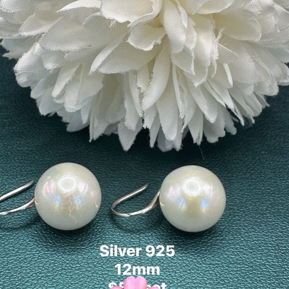 Authentic edison pearl in silver 925 settings pearl size 12mm